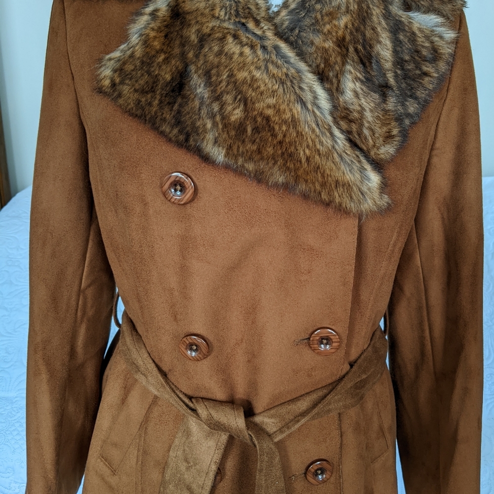 Chicos Faux Fur/Faux Suede Jacket